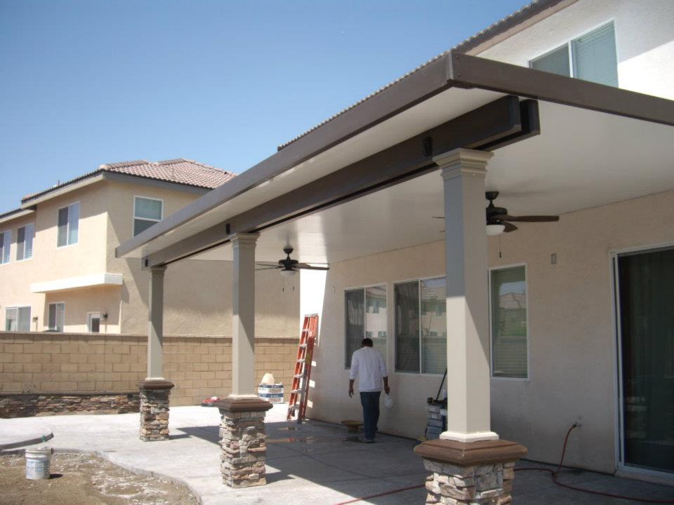 Custom Pillars MPM Patios Com   Entire Patio Cover 